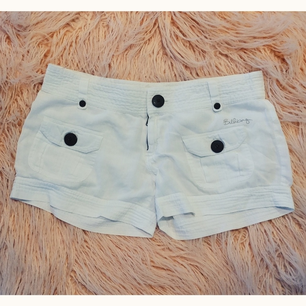 Billabong White Cotton Shorts
